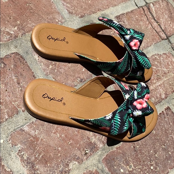 NEW Autumn Black/Green Fabric Sandal - Picture 12 of 12